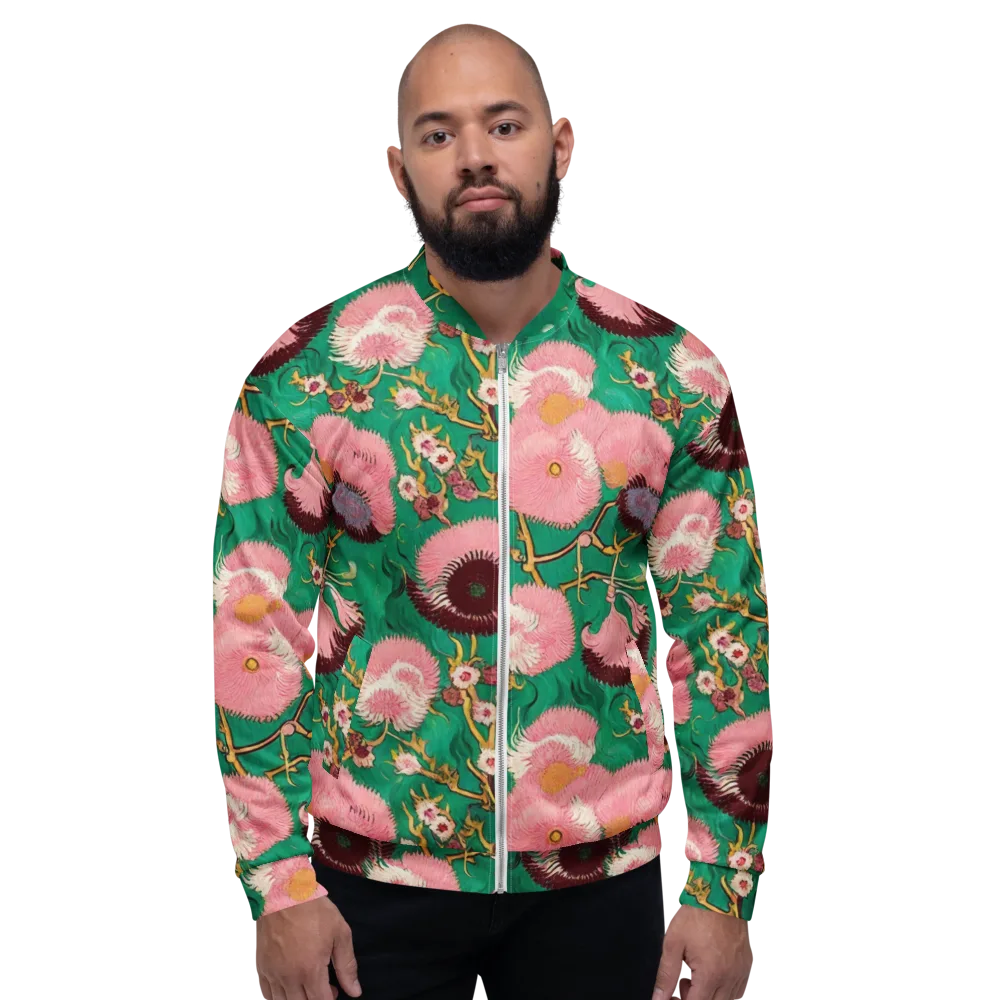 Emerald Chrysanthemum on Bomber Jacket — Front