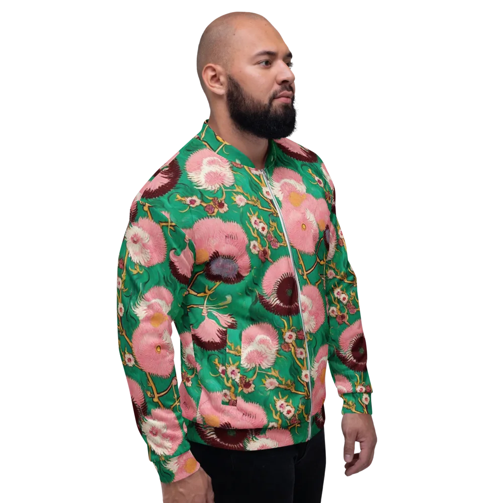Emerald Chrysanthemum on Bomber Jacket — Right