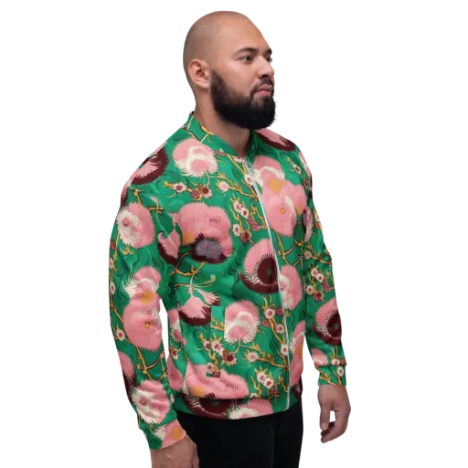 Emerald Chrysanthemum on a Bomber Jacket