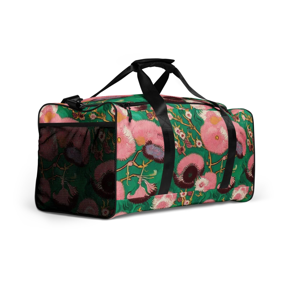 Emerald Chrysanthemum on Duffle Bag — Right Front