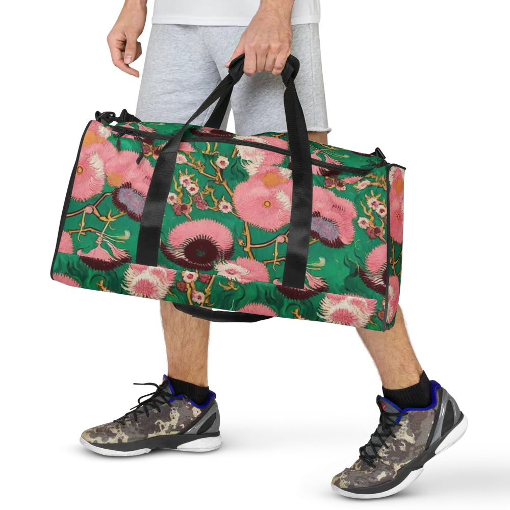 Emerald Chrysanthemum on Duffle Bag — Front
