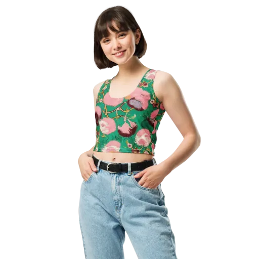 Emerald Chrysanthemum on a Crop Top