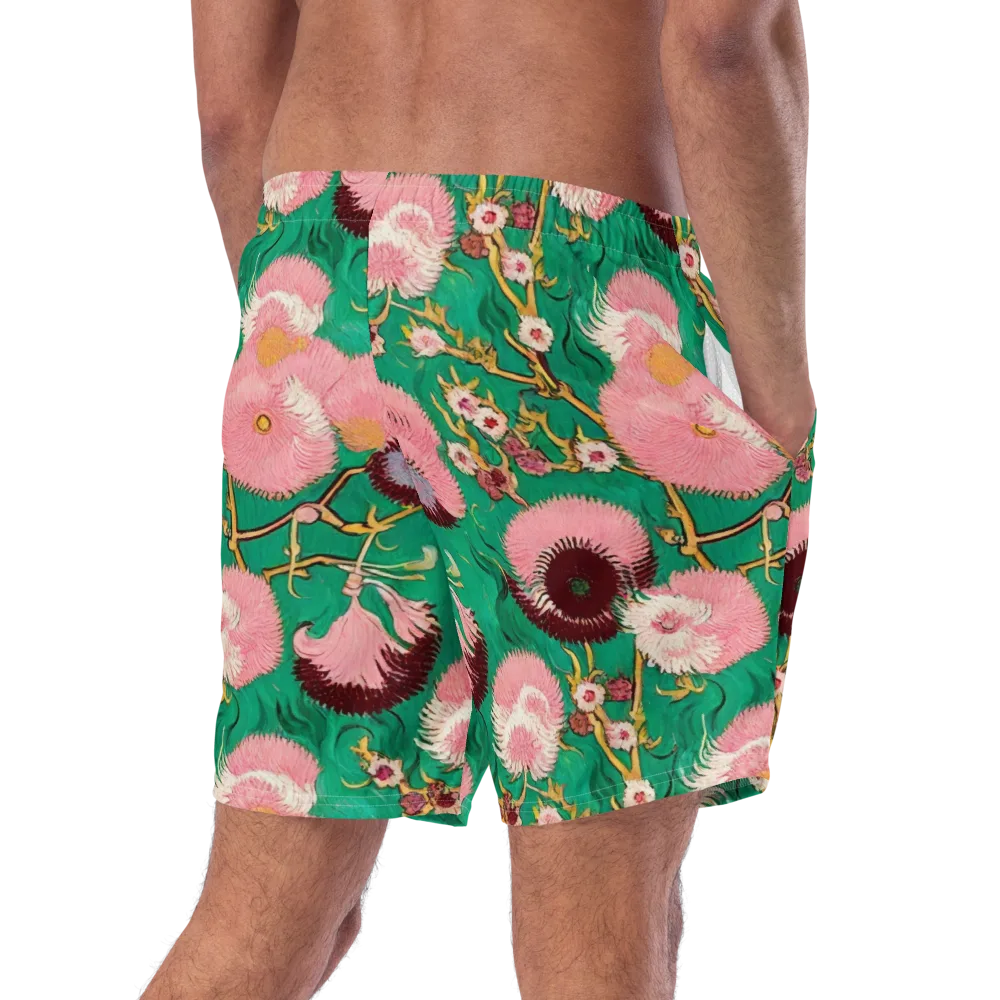 Emerald Chrysanthemum on Swim Trunks — Right Back