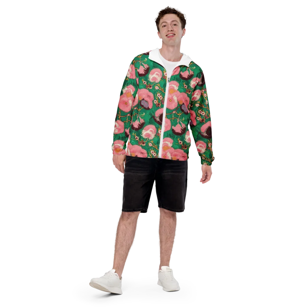 Emerald Chrysanthemum on Men's Windbreaker — Front