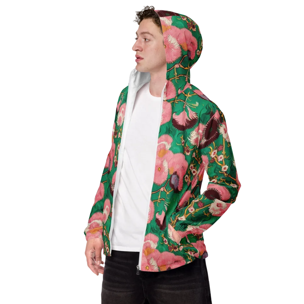 Emerald Chrysanthemum on Men's Windbreaker — Left Front