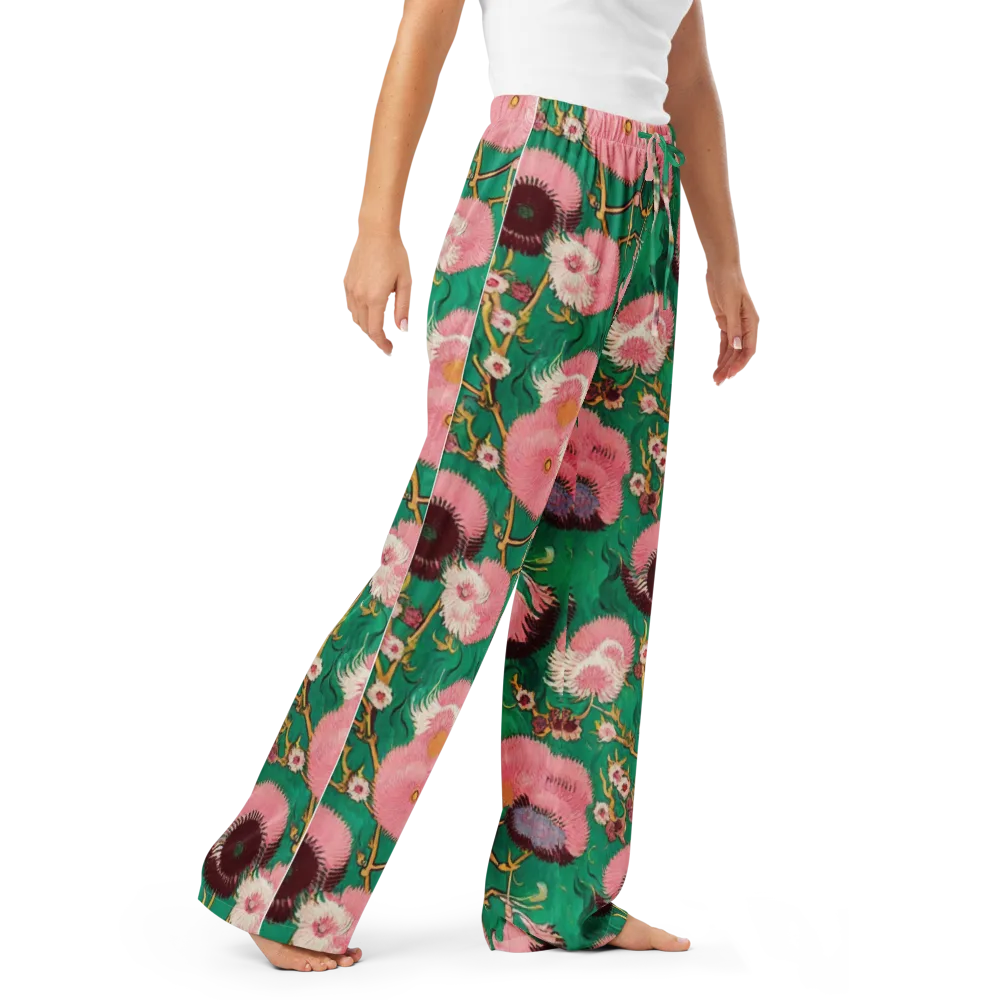 Emerald Chrysanthemum on Women's Pajama Pants — Right Front