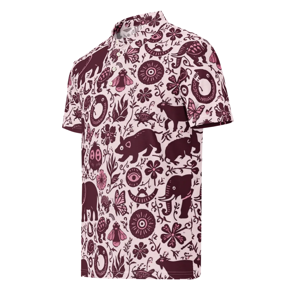 Rosy Woodland on Men's Slim Fit Polo Shirt — Left Front