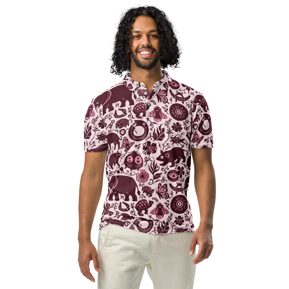 Rosy Woodland on Men's Slim Fit Polo Shirt — Front