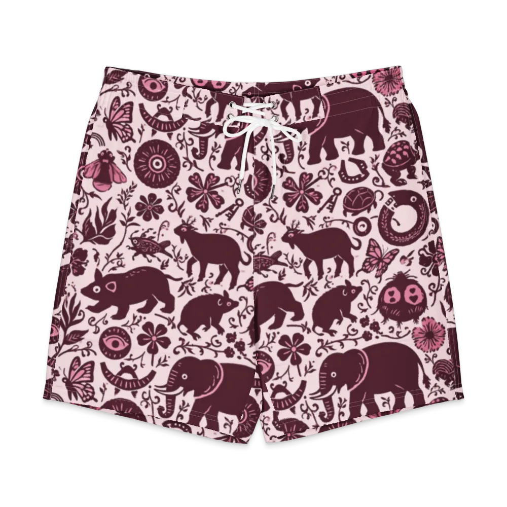 Rosy Woodland on Men's Board Shorts — Front