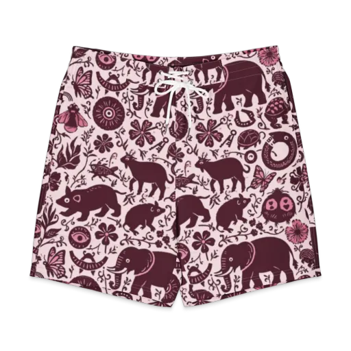 Rosy Woodland on a Men's Board Shorts