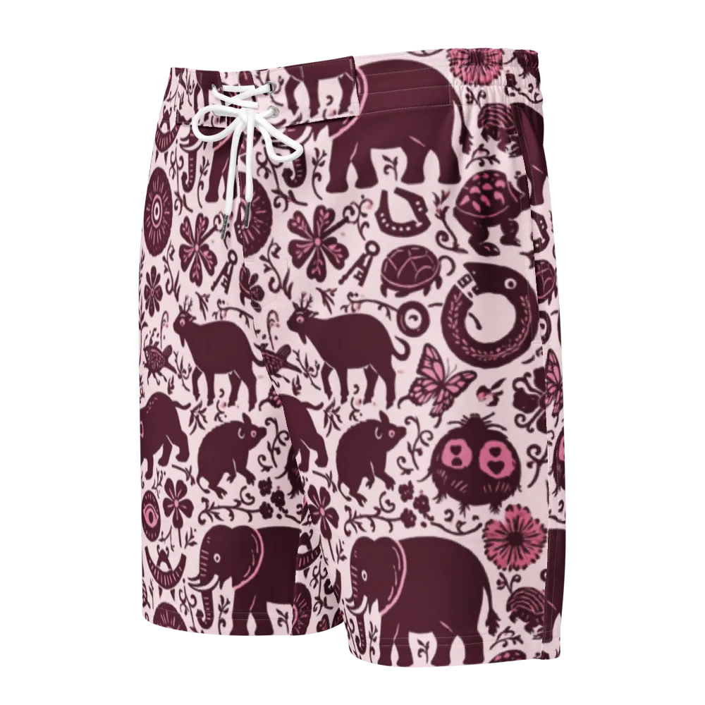Rosy Woodland on Men's Board Shorts — Front
