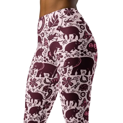 Rosy Woodland on a Yoga Leggings