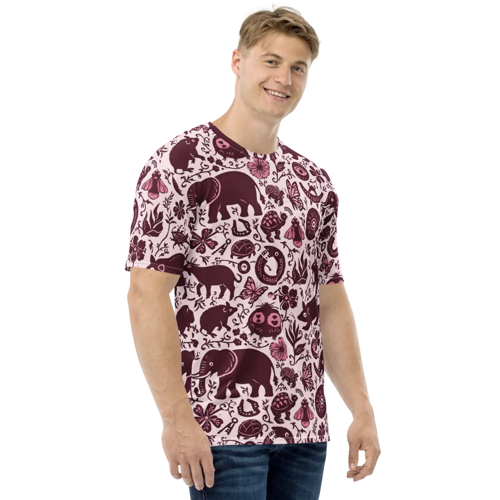 Rosy Woodland on Men's Crew Neck T-Shirt — Right
