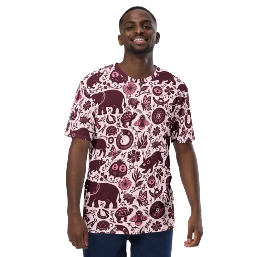 Rosy Woodland on a Men's Crew Neck T-Shirt