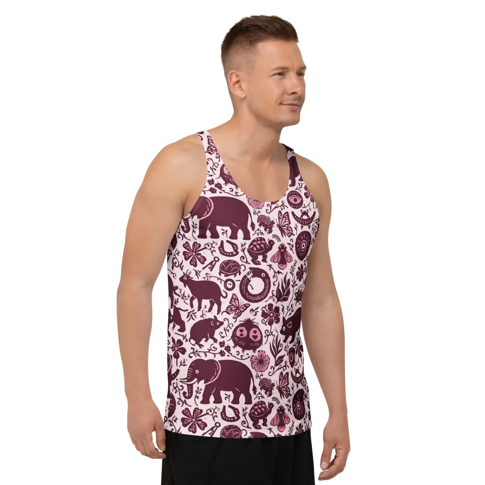Rosy Woodland on Men's Tank Top — Right Front