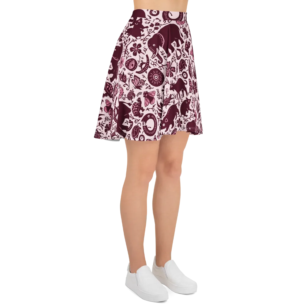 Rosy Woodland on Skater Skirt — Right