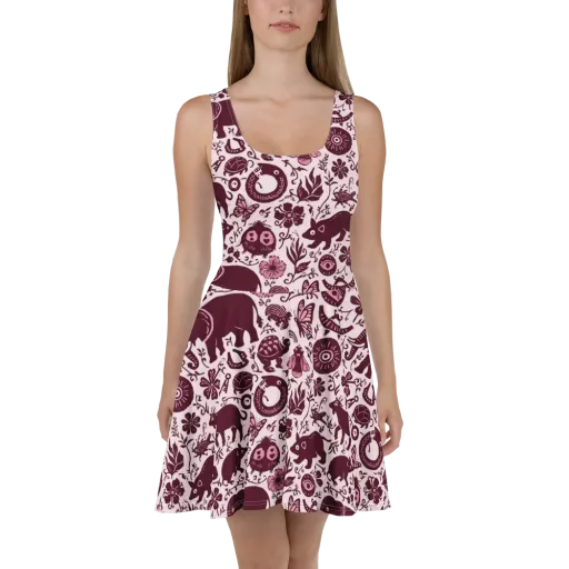 Rosy Woodland on a Skater Dress