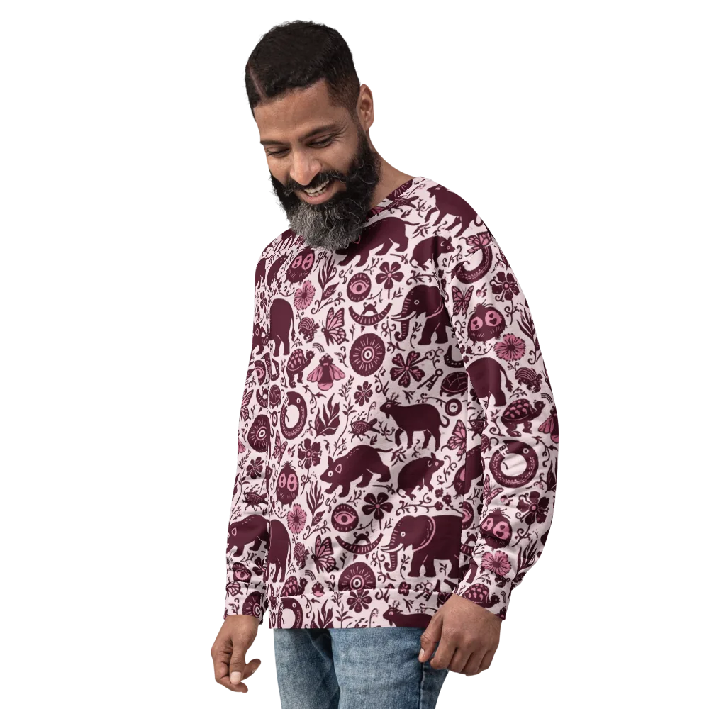 Rosy Woodland on Sweatshirt — Left Front