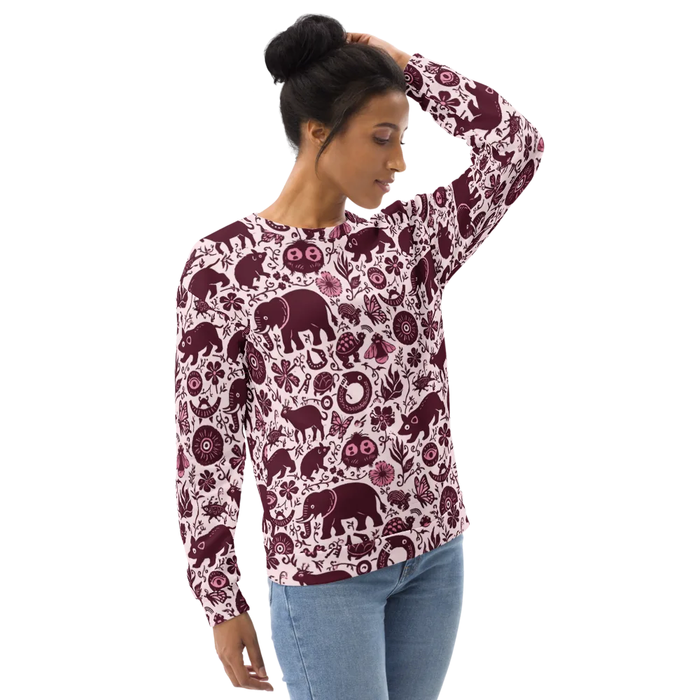 Rosy Woodland on Sweatshirt — Right Front