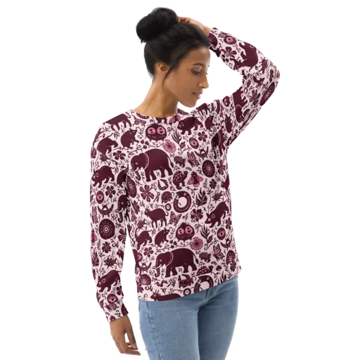 Rosy Woodland on a Sweatshirt