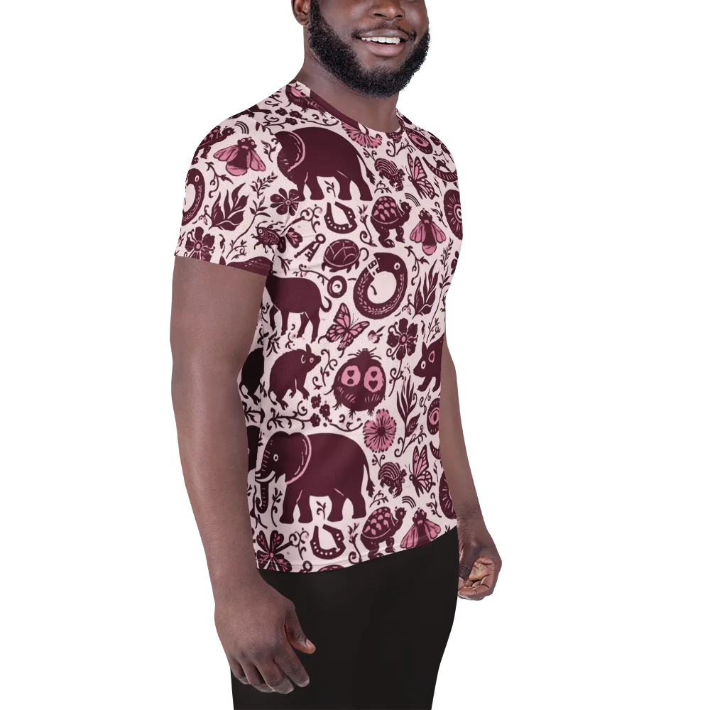 Rosy Woodland on Men's Athletic T-Shirt — Right