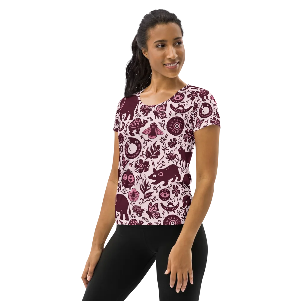 Rosy Woodland on Women's Athletic T-Shirt — Left