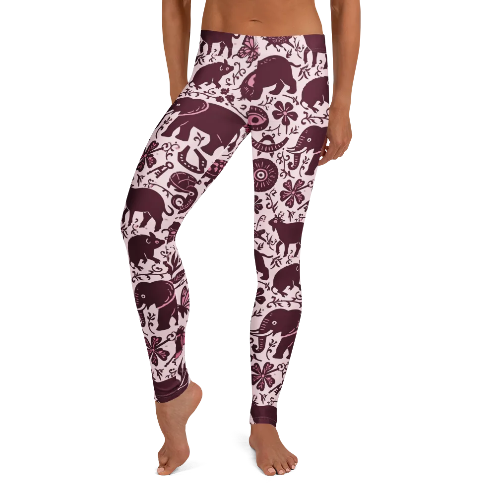 Rosy Woodland on Leggings — Front