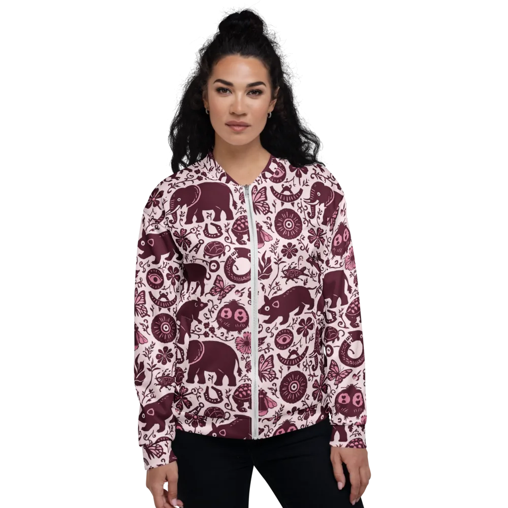 Rosy Woodland on Bomber Jacket — Front
