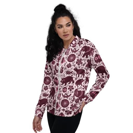 Rosy Woodland on a Bomber Jacket
