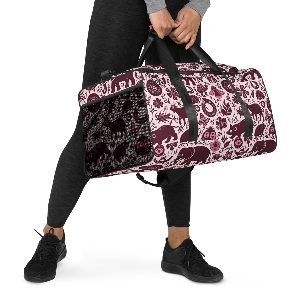 Rosy Woodland on Duffle Bag — Right Front