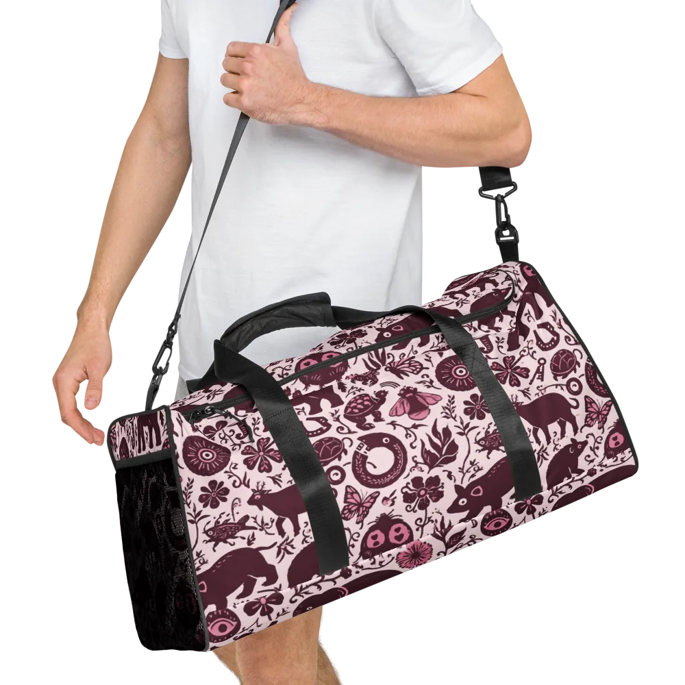 Rosy Woodland on Duffle Bag — Right Front