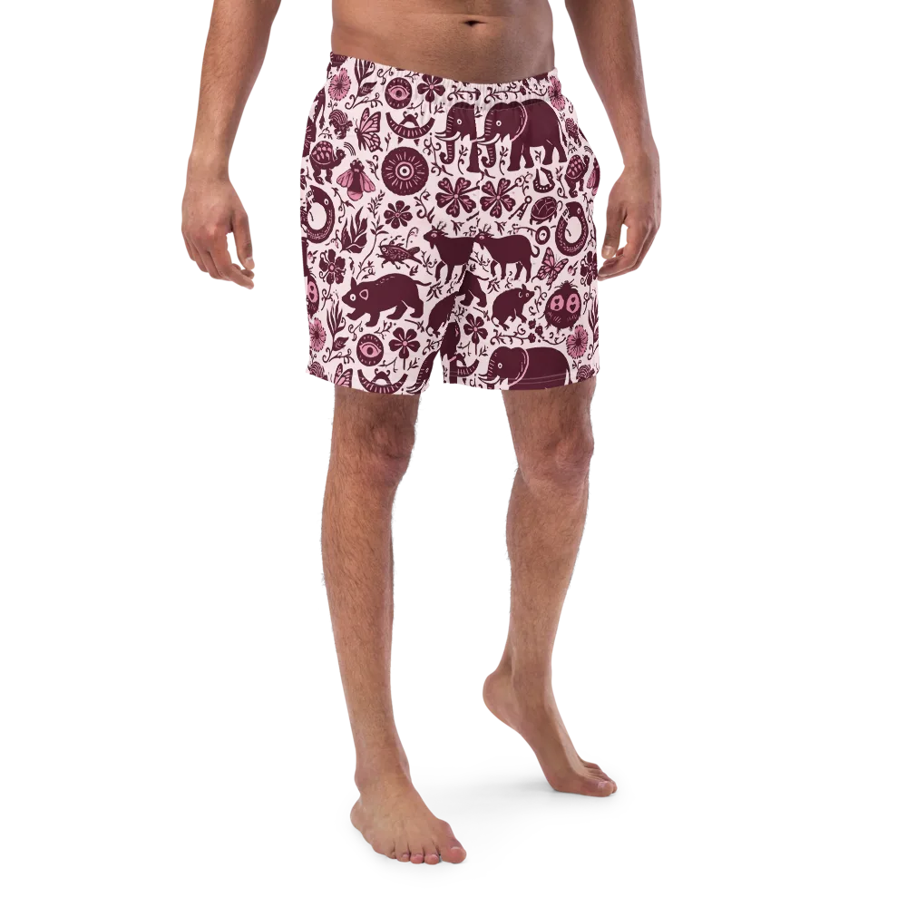 Rosy Woodland on Swim Trunks — Front