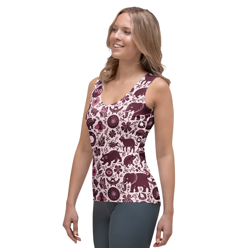 Rosy Woodland on Women's Tank Top — Left Front