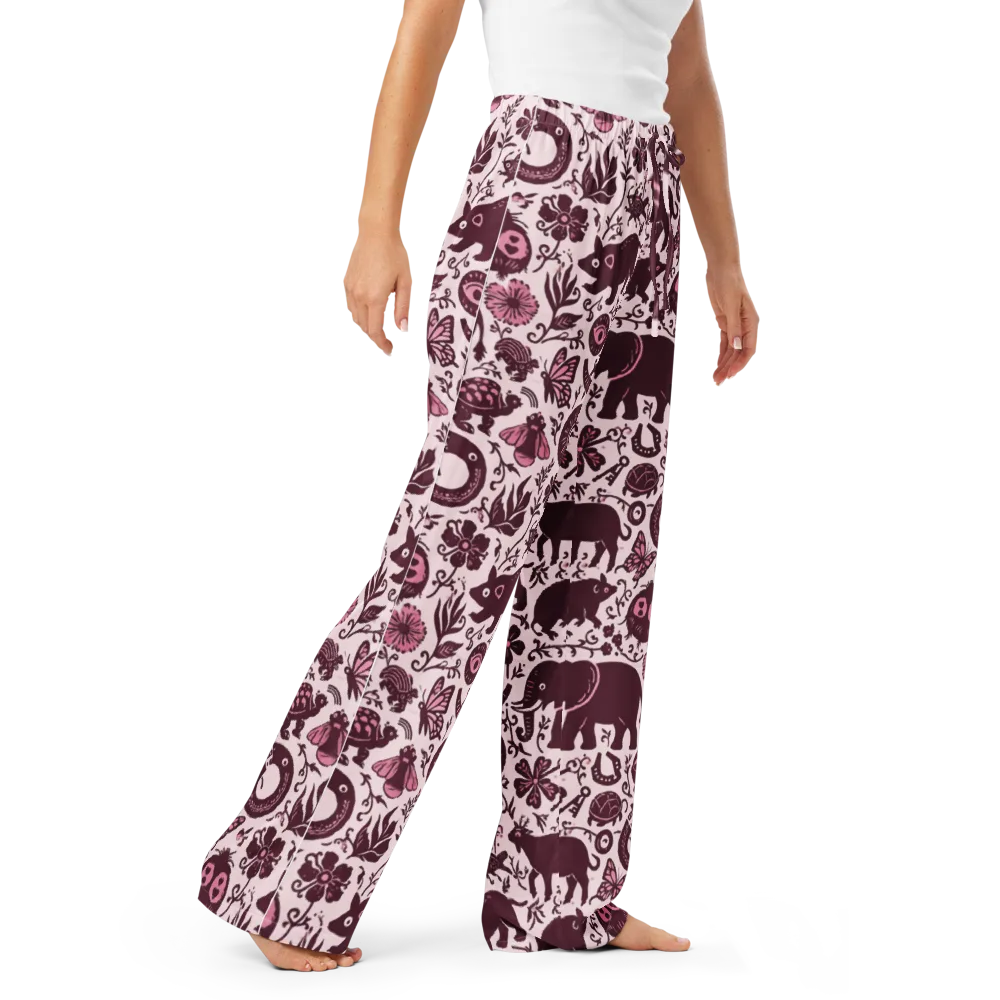 Rosy Woodland on Women's Pajama Pants — Right Front