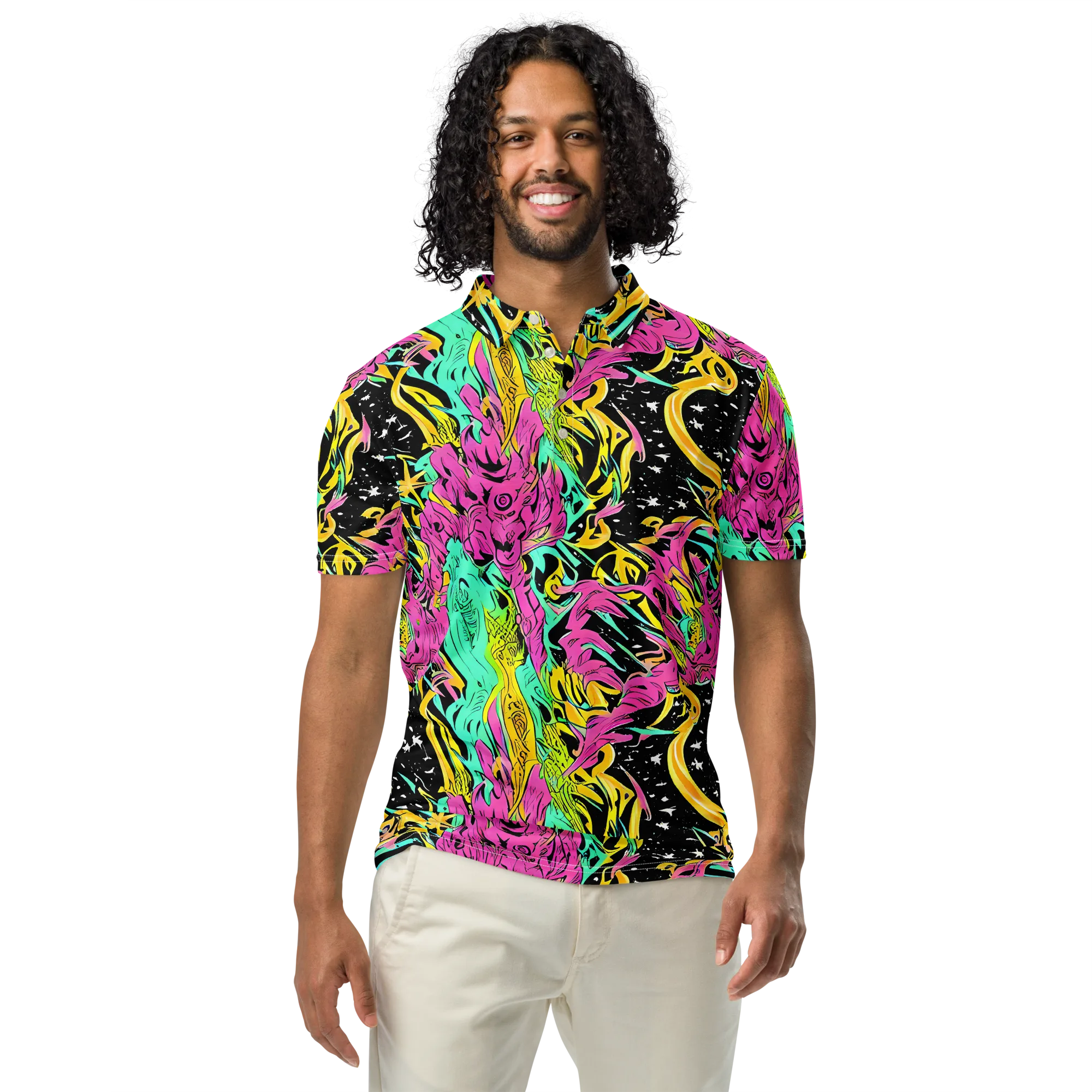 Feldstein Frenzy on Men's Slim Fit Polo Shirt — Front