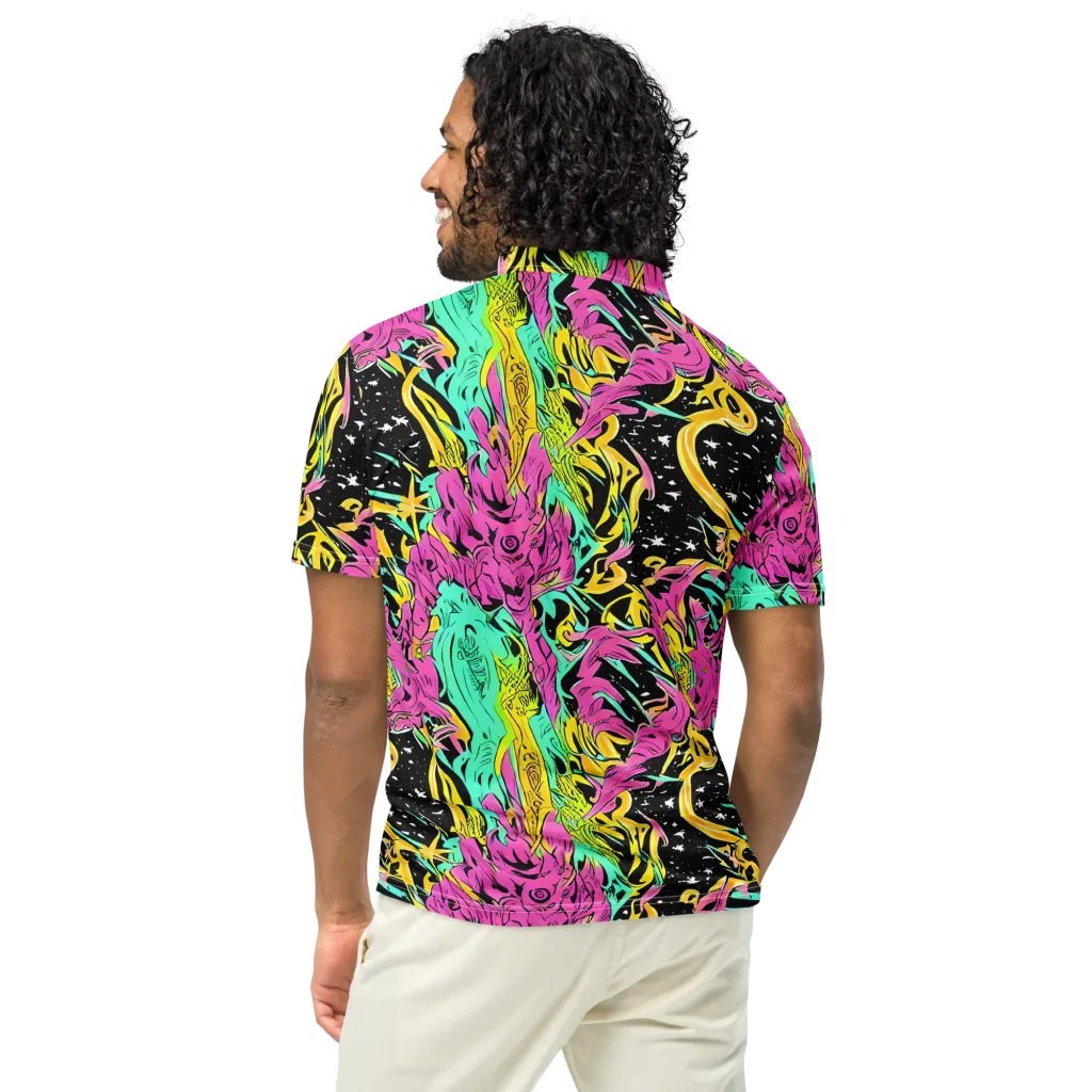 Feldstein Frenzy on Men's Slim Fit Polo Shirt — Back