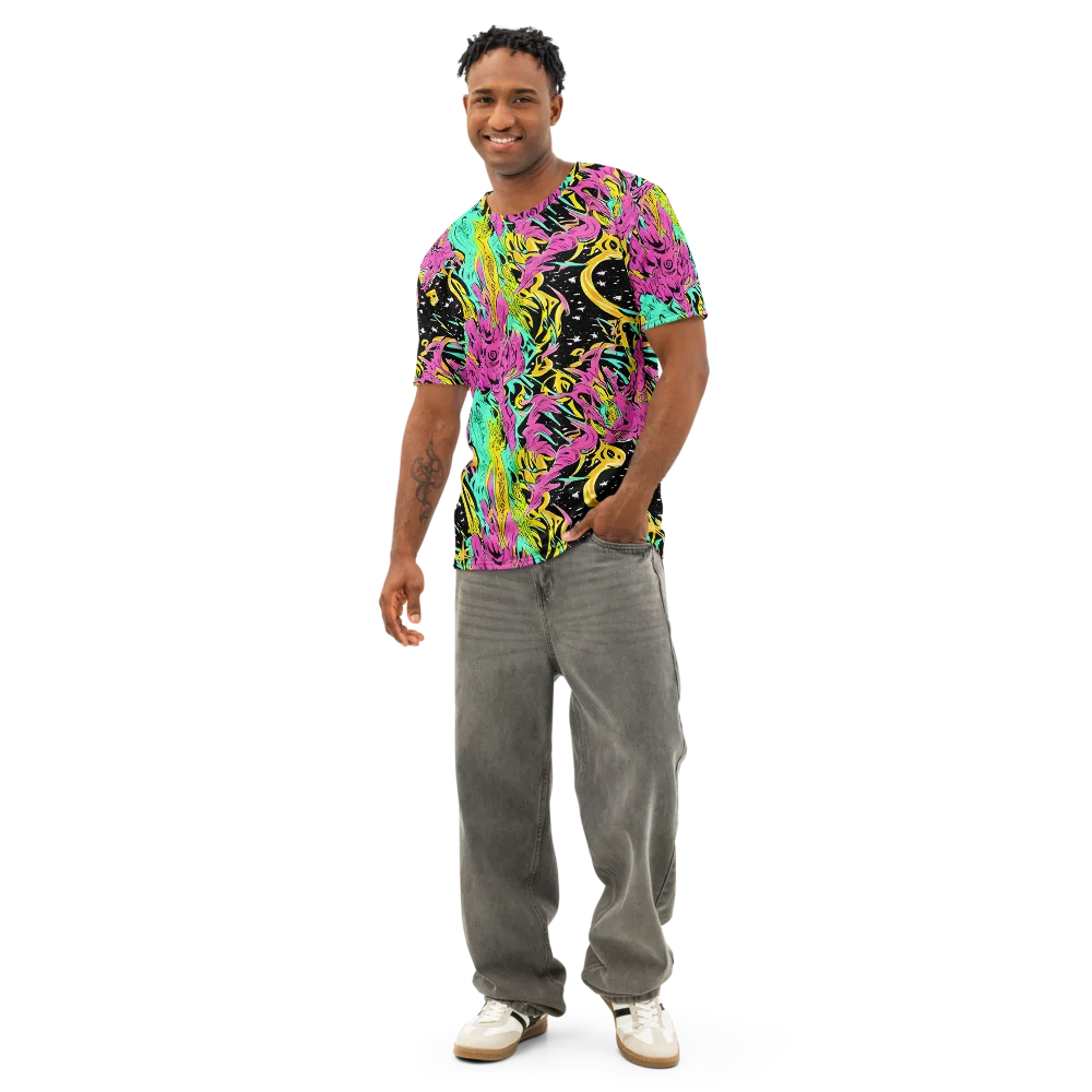 Feldstein Frenzy on Men's Cotton Crew Neck T-Shirt — Front