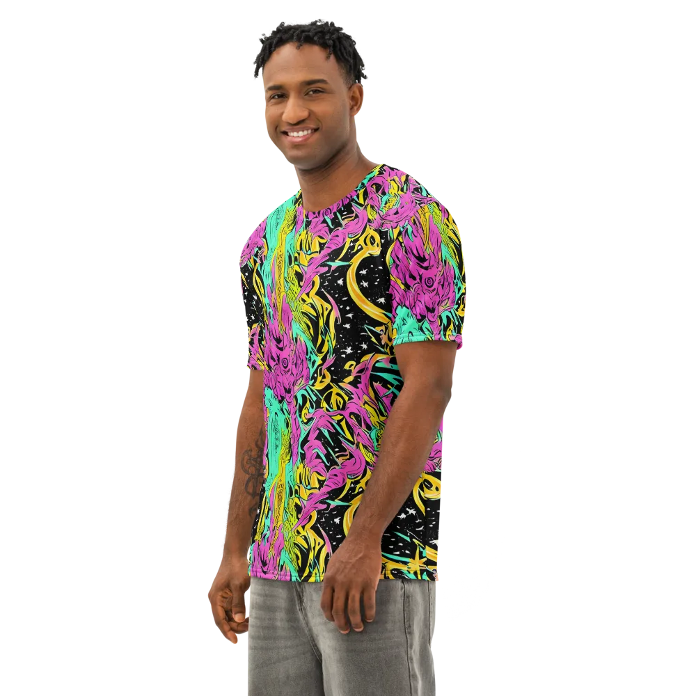 Feldstein Frenzy on Men's Cotton Crew Neck T-Shirt — Left Front