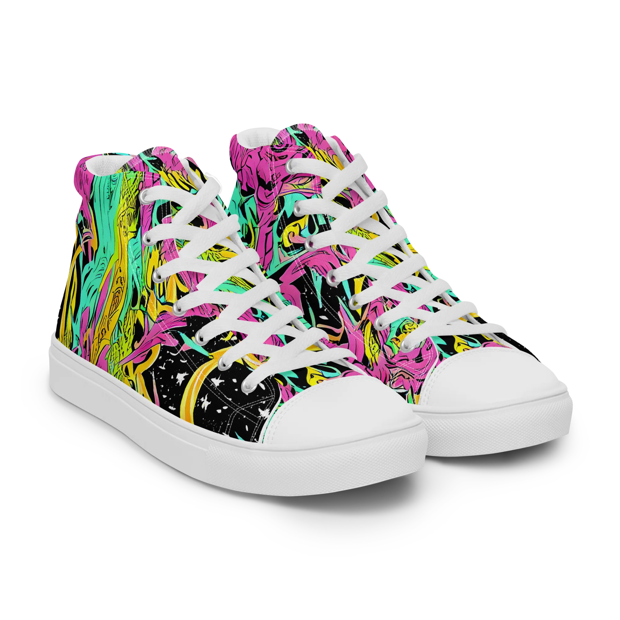 Feldstein Frenzy on Men's High Top Canvas Shoes — Right Front