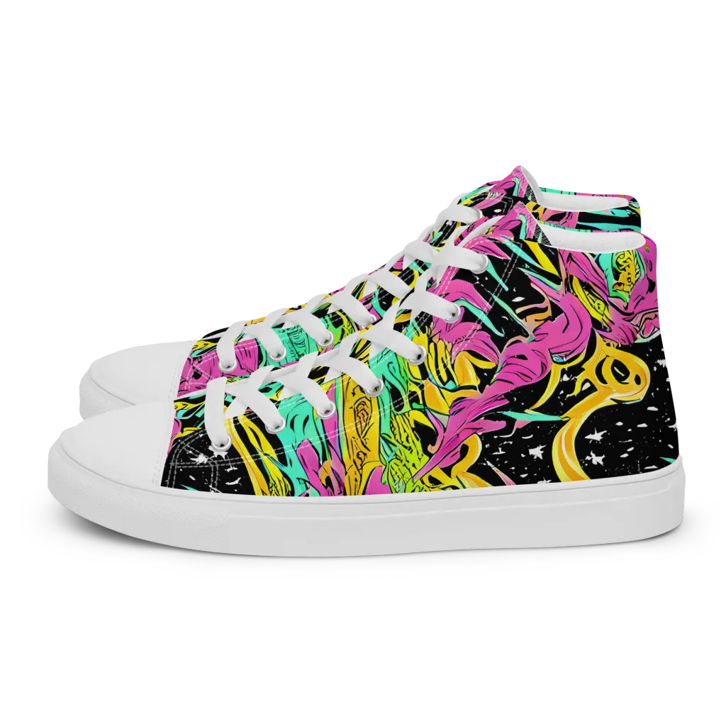 Feldstein Frenzy on Men's High Top Canvas Shoes — Left