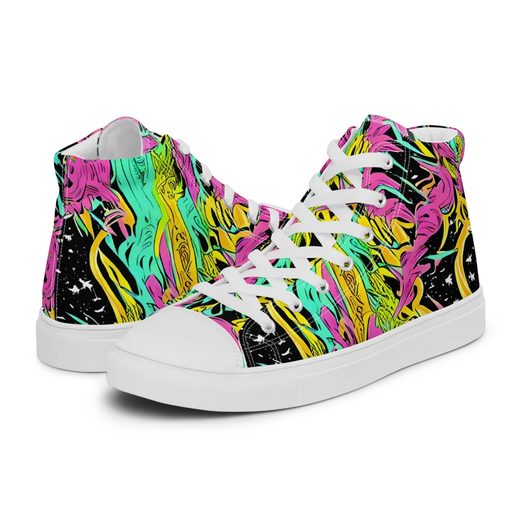 Feldstein Frenzy on Men's High Top Canvas Shoes — Left