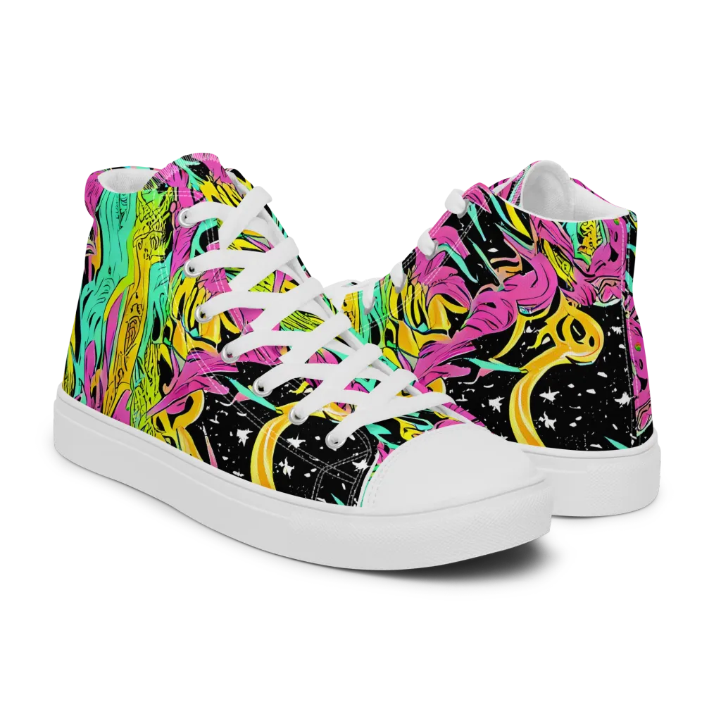 Feldstein Frenzy on Men's High Top Canvas Shoes — Right