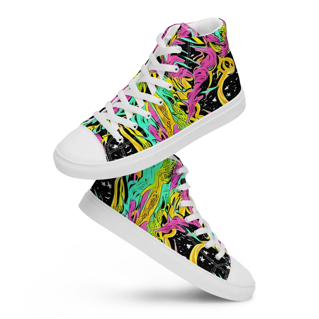 Feldstein Frenzy on Men's High Top Canvas Shoes — Front