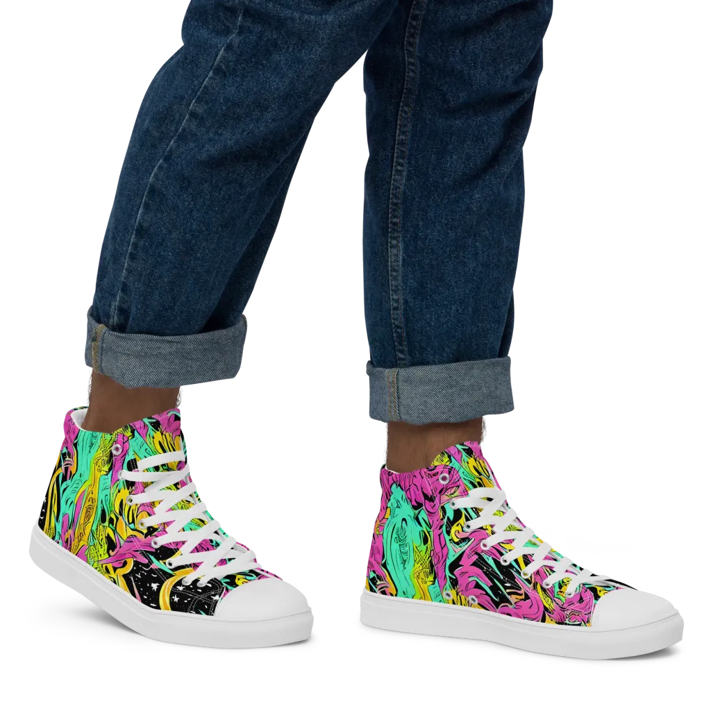 Feldstein Frenzy on Men's High Top Canvas Shoes — Right