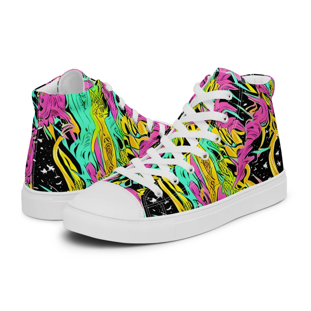 Feldstein Frenzy on Women's High Top Canvas Shoes — Left