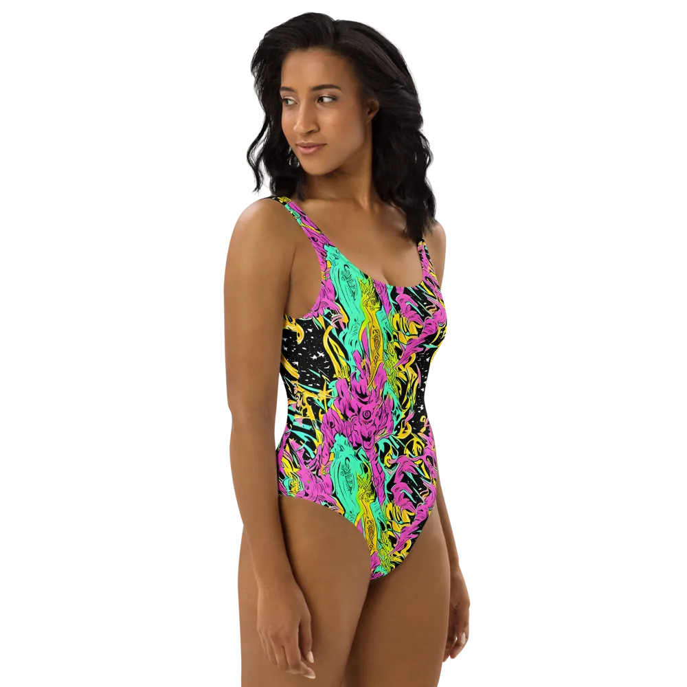 Feldstein Frenzy on One-Piece Swimsuit — Right