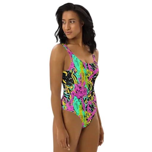 Feldstein Frenzy on a One-Piece Swimsuit
