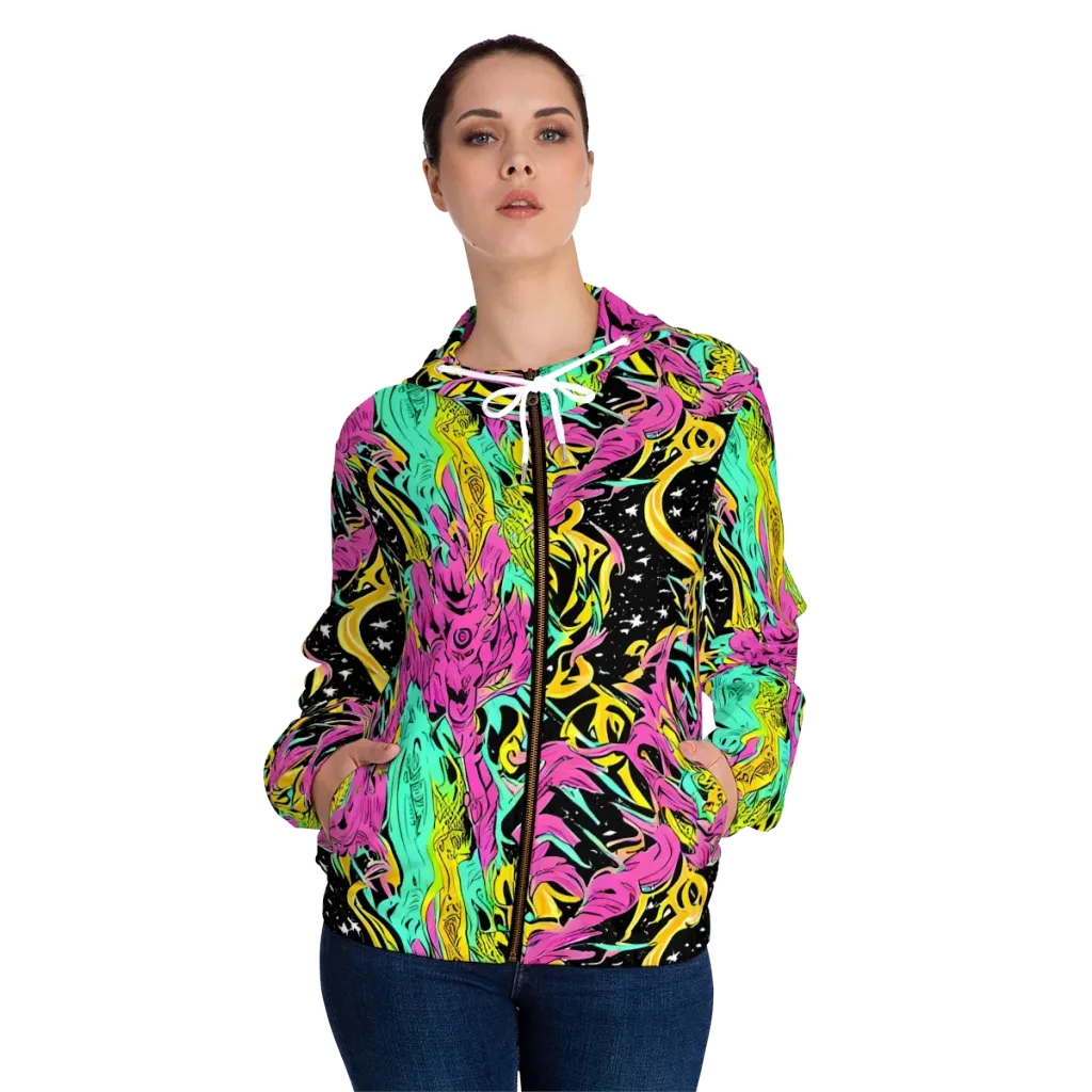 Feldstein Frenzy on Women's Full-Zip Hoodie — Front On Person