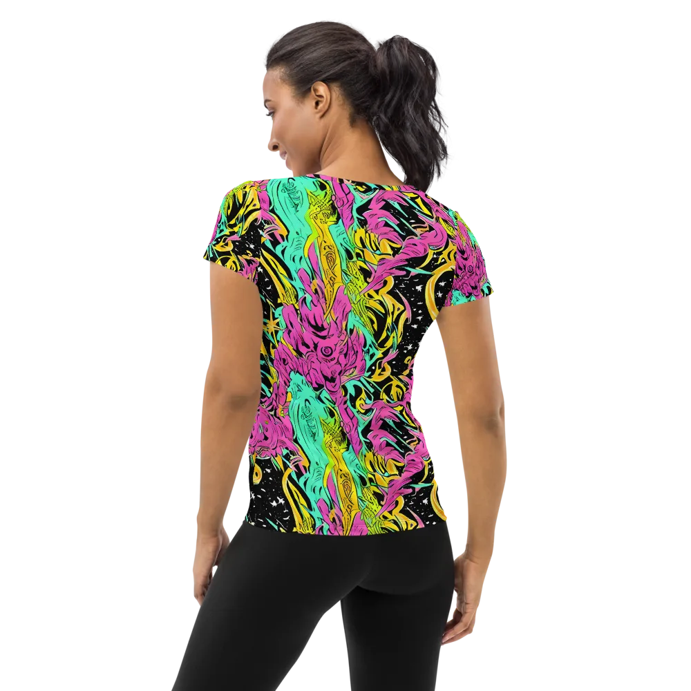 Feldstein Frenzy on Women's Athletic T-Shirt — Back