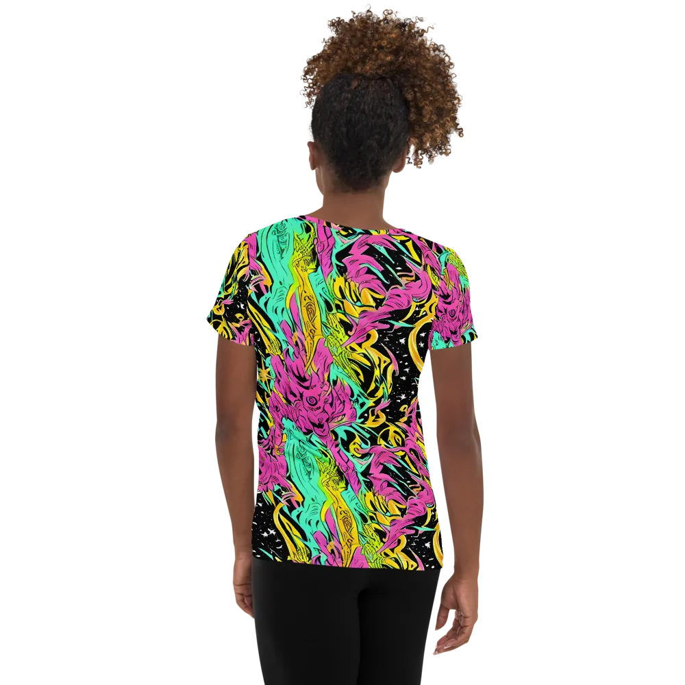 Feldstein Frenzy on Women's Athletic T-Shirt — Back